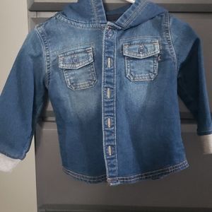 Jean button up with hood